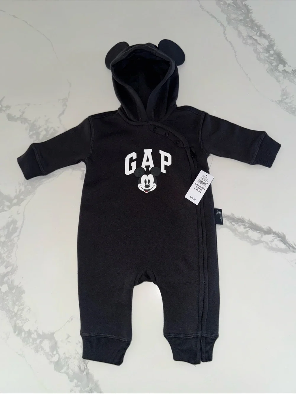 GAP Baby Mickey Mouse Hooded One-Piece 0-3 Months NEW